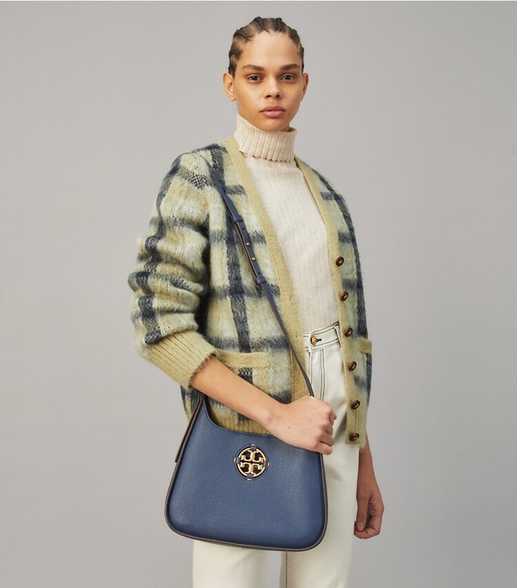 Tory Burch diseñador bolsos hobo Bolso de hombro clásico pequeño Miller en Bluestone accesorio en modelo