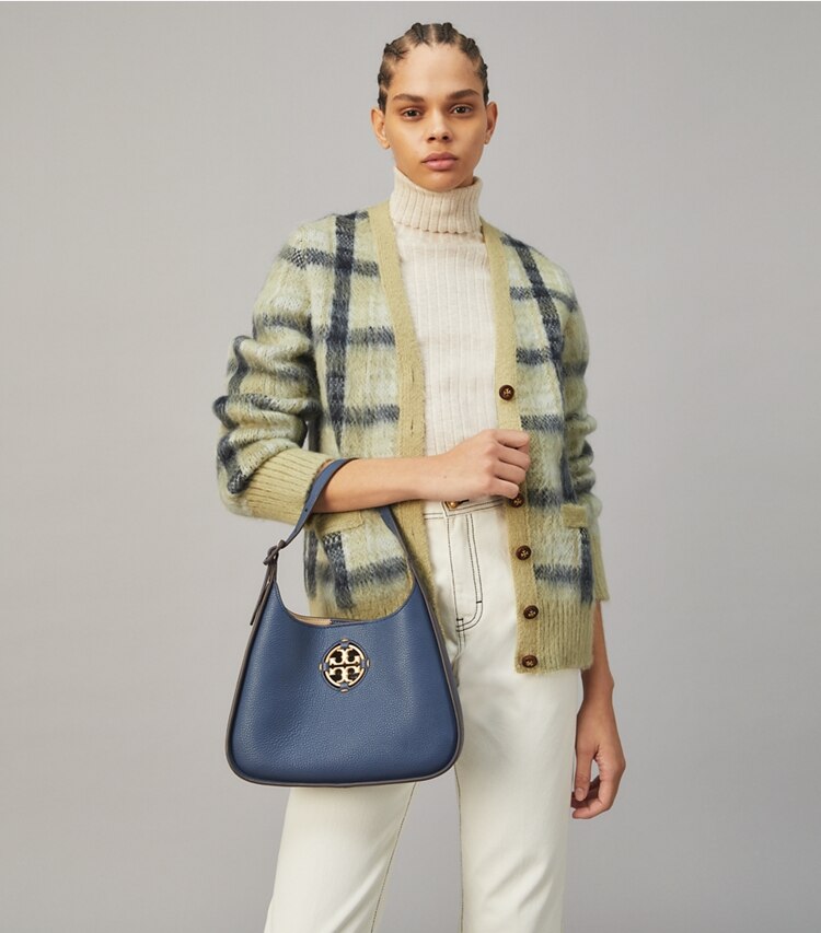 Tory Burch diseñador bolsos hobo Bolso de hombro clásico pequeño Miller en Bluestone adicional en modelo