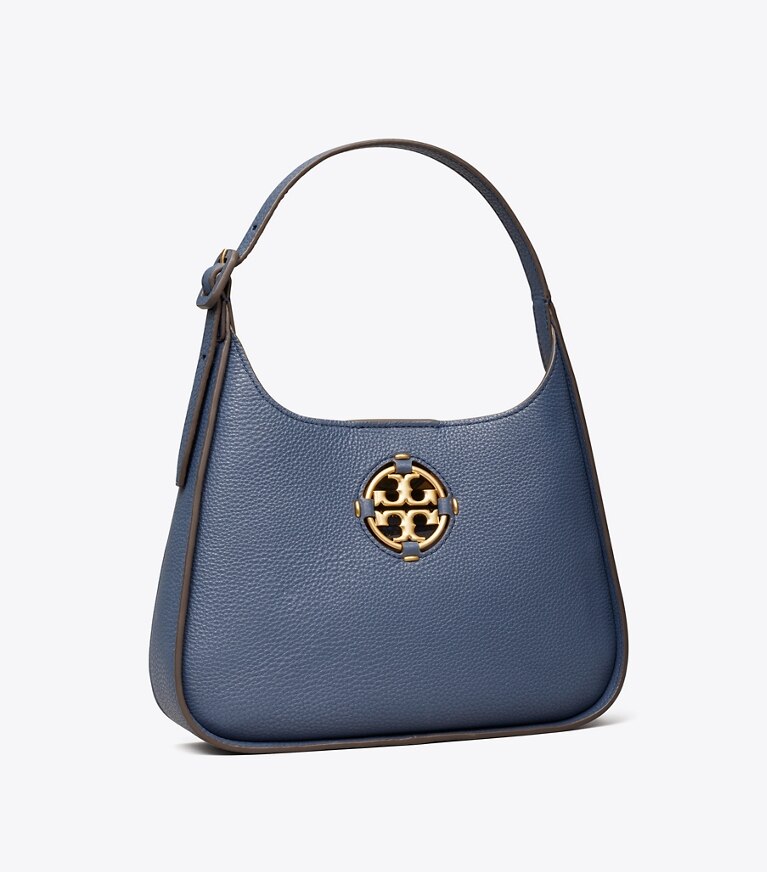 Tory Burch diseñador bolsos hobo Bolso de hombro clásico pequeño Miller en Bluestone ángulo
