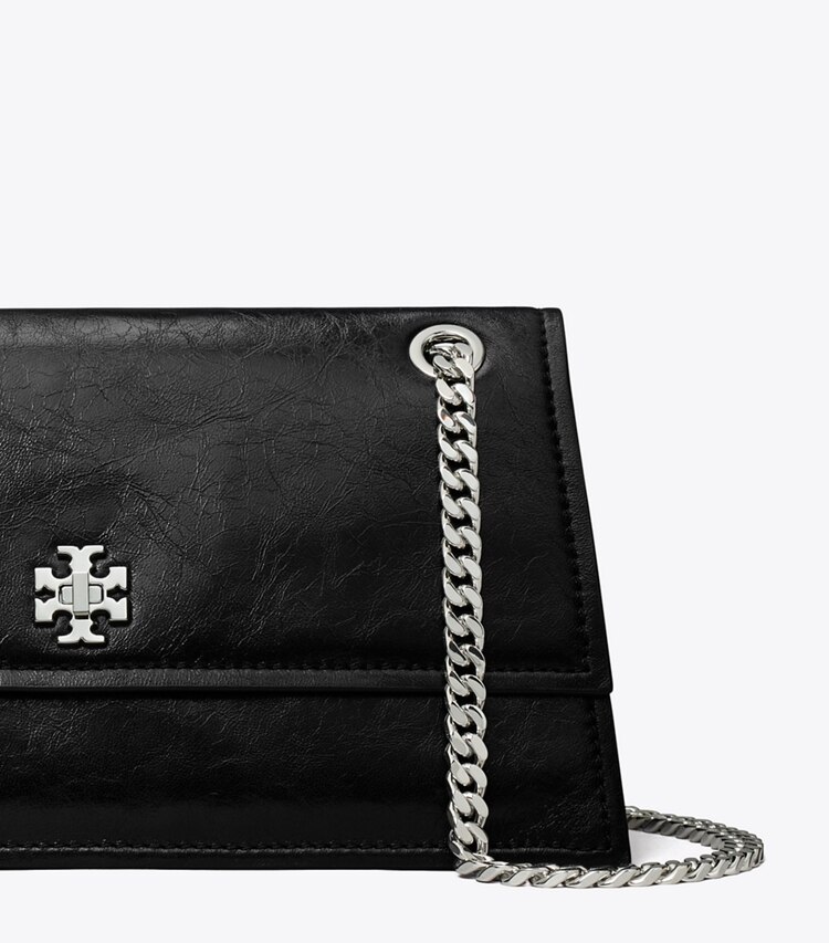 Tory Burch diseñador bolsos de hombro Bolso de hombro con broche giratorio Kira en Black detalle