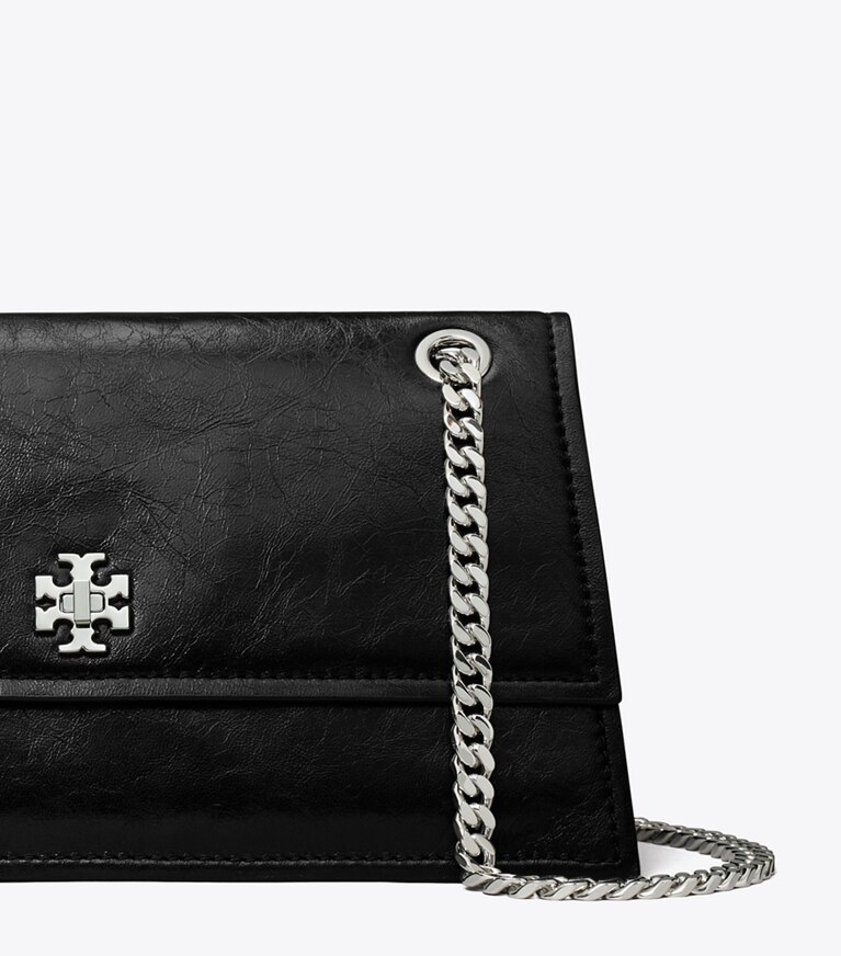 Tory Burch diseñador bolsos de hombro Bolso de hombro con broche giratorio Kira en Black detalle