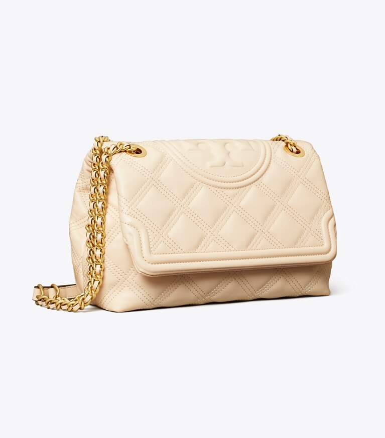 Tory Burch diseñador bolsos de hombro Bolso de hombro convertible suave Fleming en New Cream ángulo