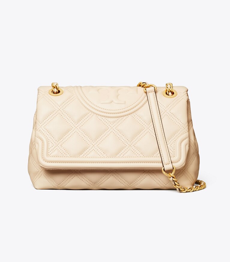 Tory Burch diseñador bolsos de hombro Bolso de hombro convertible suave Fleming en New Cream frente