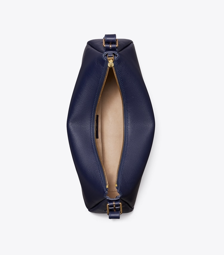 Tory Burch diseñador bolsos de hombro Bolso de hombro de cuero con cierre en la parte superior en Tory Navy vista superior