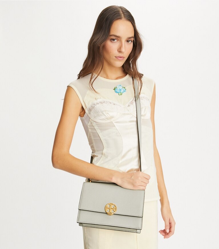 Tory Burch diseñador bolsos de hombro Bolso de hombro de edición limitada en Feather Gray adicional en modelo