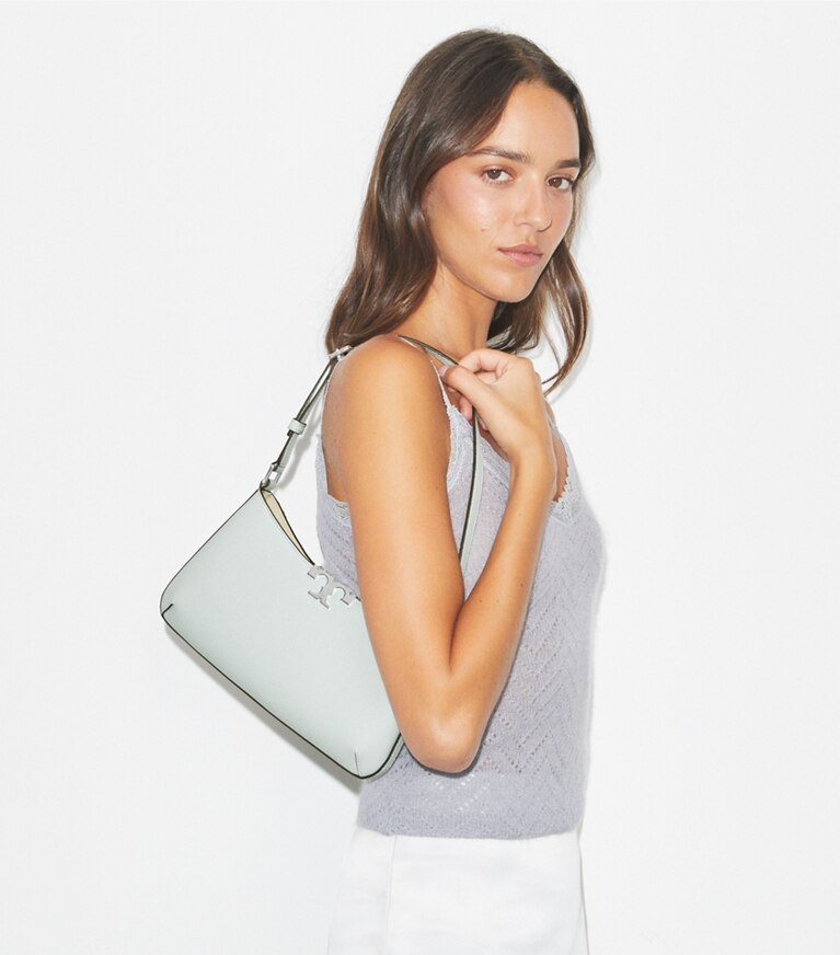 Tory Burch diseñador bolsos de hombro Bolso de hombro delgado suave Eleanor en Sea accesorio en modelo