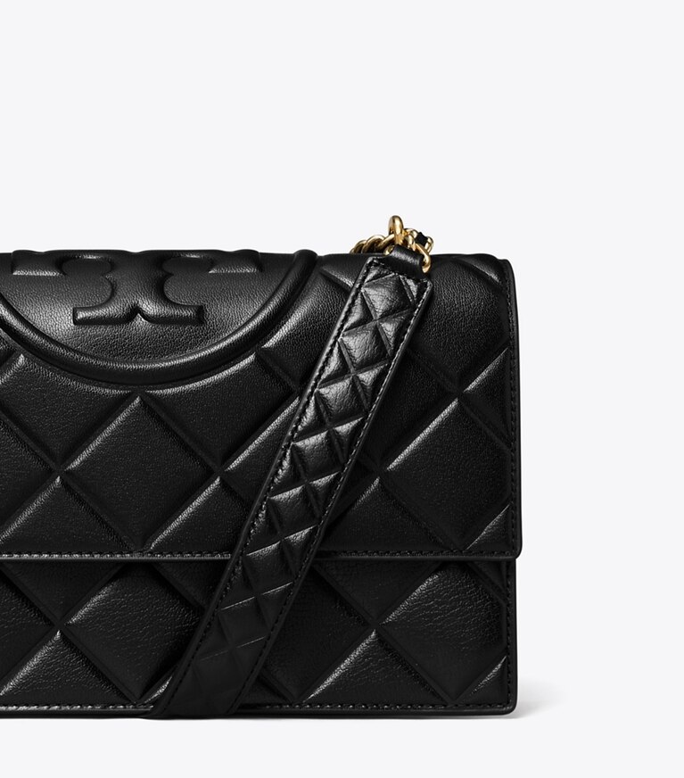 Tory Burch diseñador bolsos de hombro Bolso de hombro Fleming en Black detalle