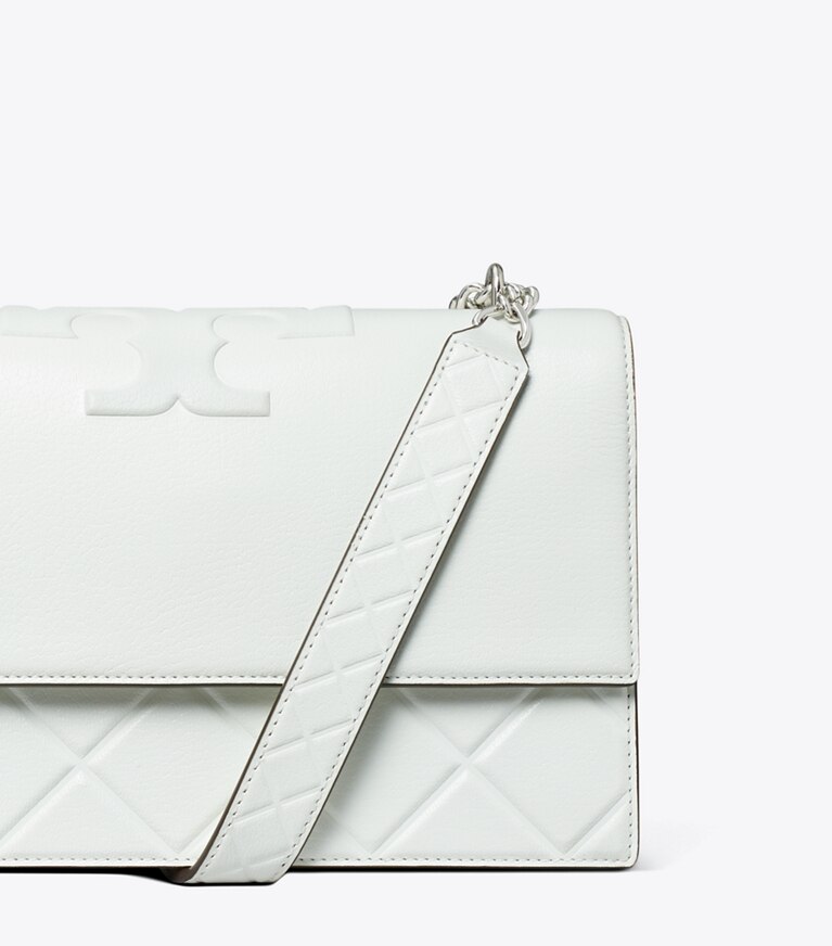 Tory Burch diseñador bolsos de hombro Bolso de hombro Fleming en Blanc detalle