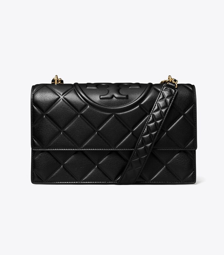 Tory Burch diseñador bolsos de hombro Bolso de hombro Fleming en Black frente