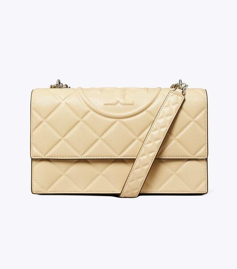 Tory Burch diseñador bolsos de hombro Bolso de hombro Fleming en Vanilla Soft Serve frente