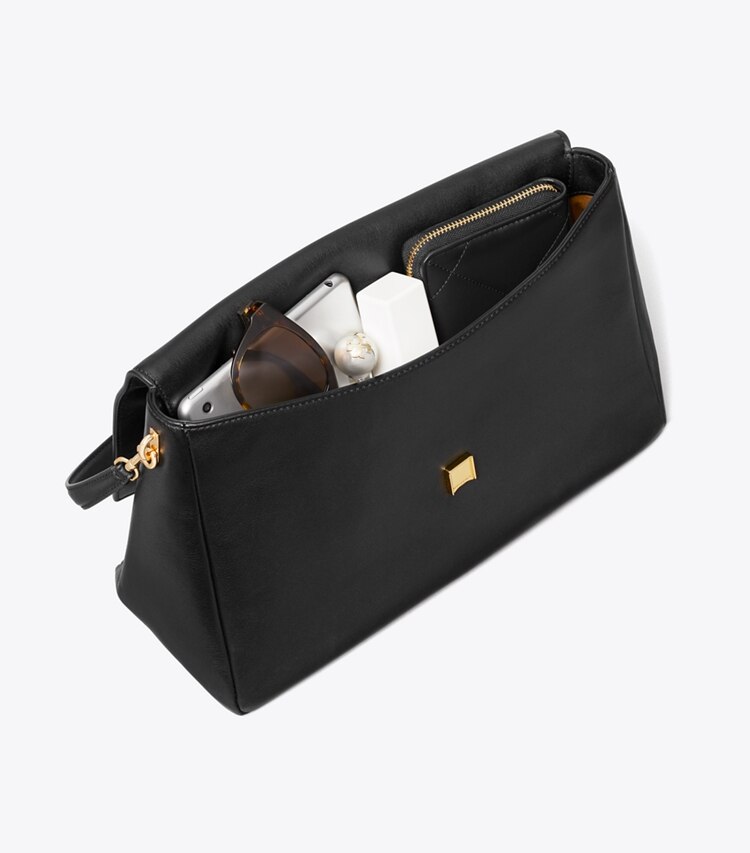 Tory Burch diseñador bolsos de hombro Bolso de hombro grande Charlie en Black adicional