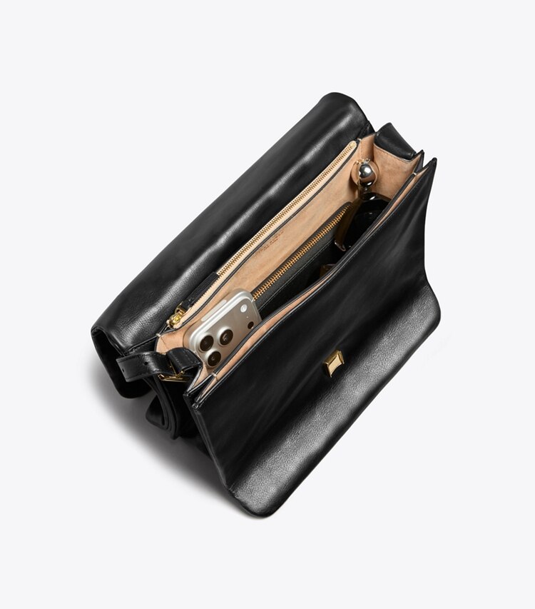 Tory Burch diseñador bolsos de hombro Bolso de hombro grande Charlie Runway en WREN BROWN adicional