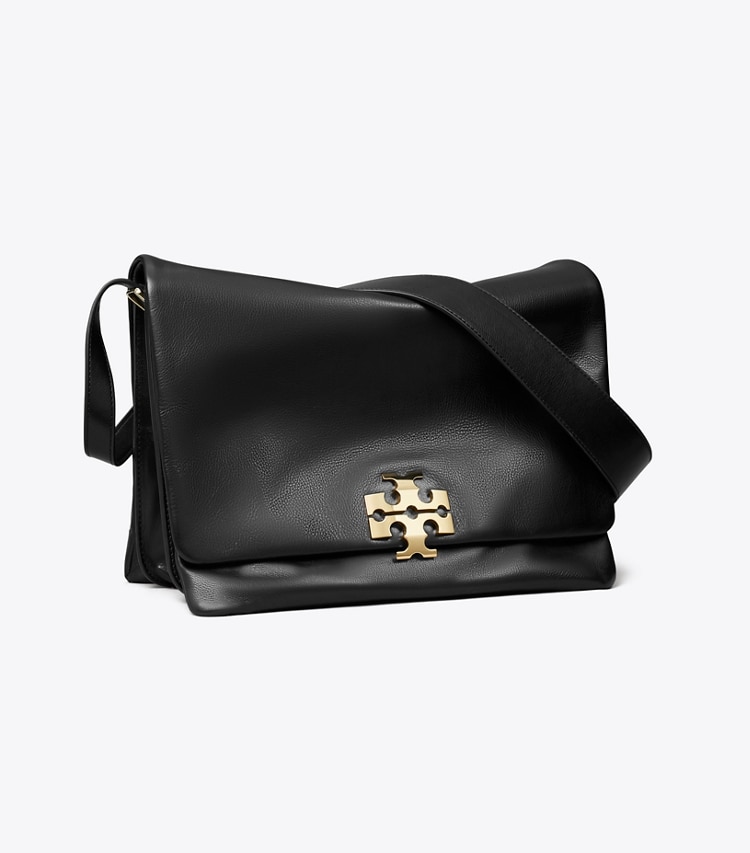 Tory Burch diseñador bolsos de hombro Bolso de hombro grande Charlie Runway en BLACK/GOLD ángulo
