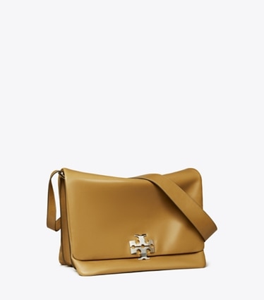 Tory Burch diseñador bolsos de hombro Bolso de hombro grande Charlie Runway en WREN BROWN ángulo