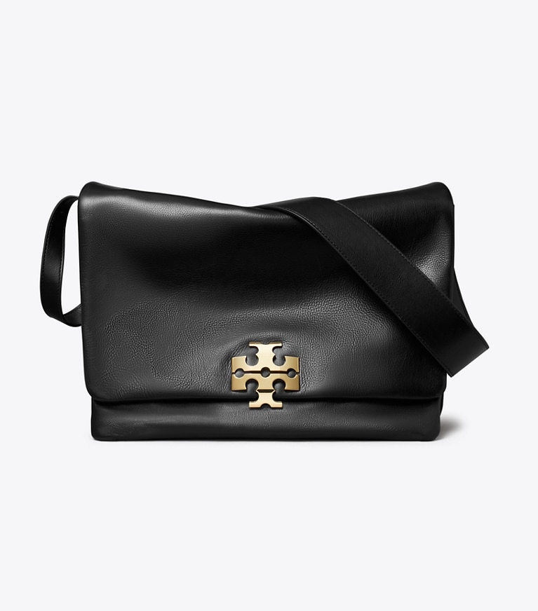 Tory Burch diseñador bolsos de hombro Bolso de hombro grande Charlie Runway en BLACK/GOLD frontal