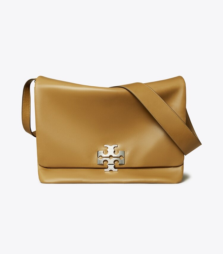 Tory Burch diseñador bolsos de hombro Bolso de hombro grande Charlie Runway en WREN BROWN frente
