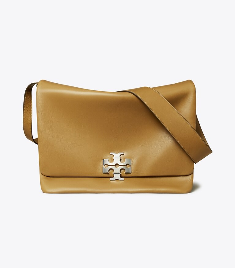 Tory Burch diseñador bolsos de hombro Bolso de hombro grande Charlie Runway en WREN BROWN frente