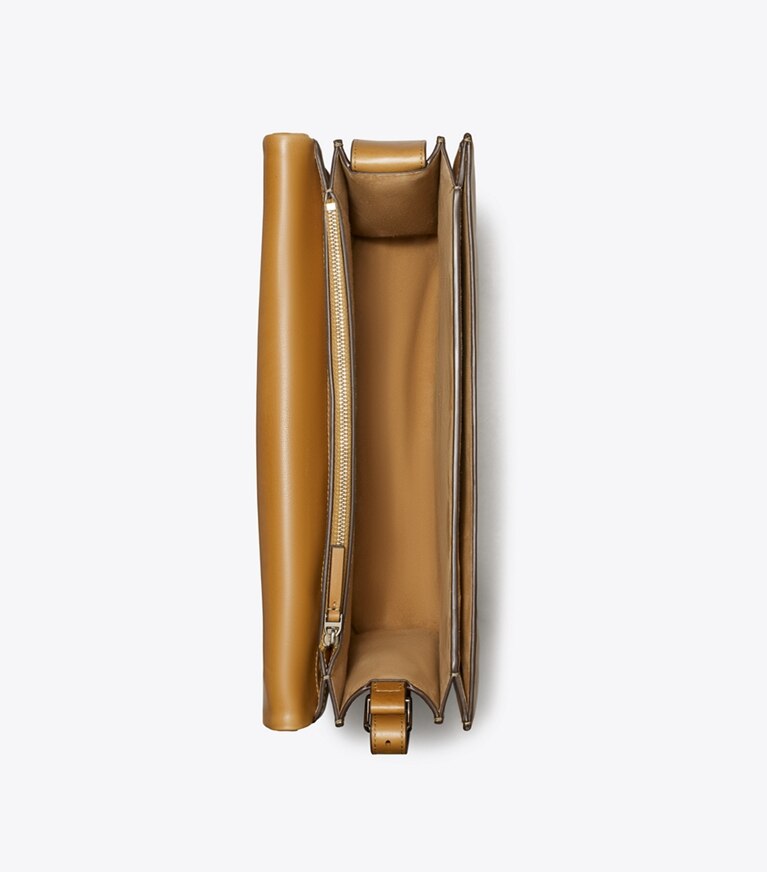 Tory Burch diseñador bolsos de hombro Bolso de hombro grande Charlie Runway en WREN BROWN vista superior