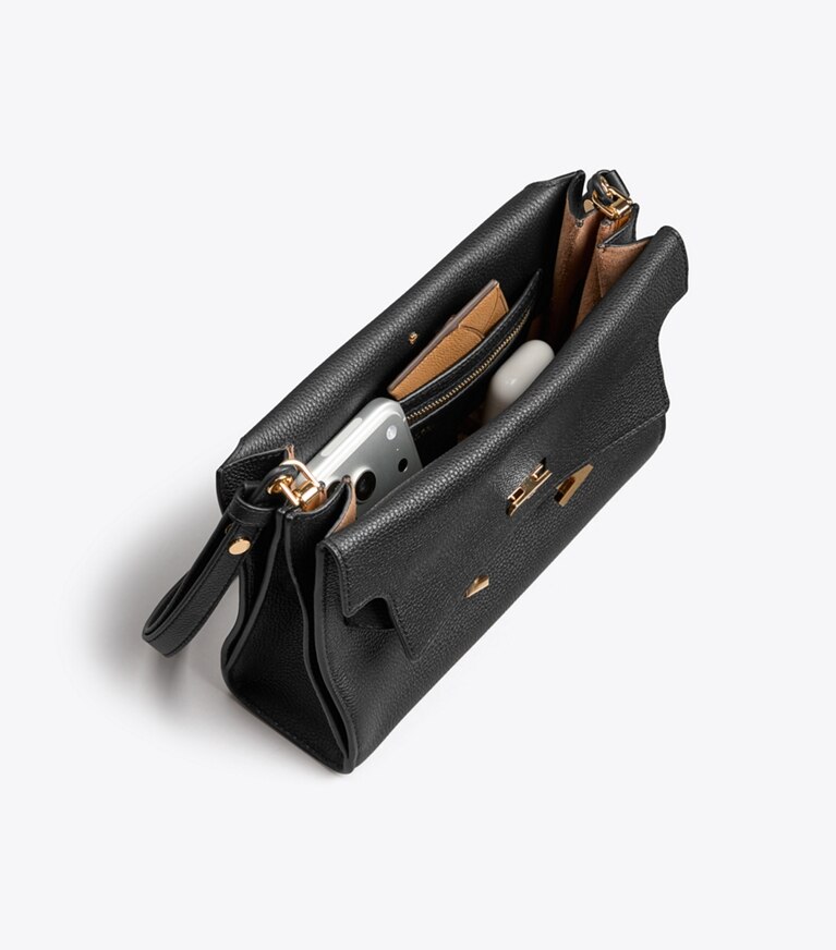 Tory Burch diseñador bolsos de hombro Bolso de hombro graneado Lee Radziwill en BOURBON adicional
