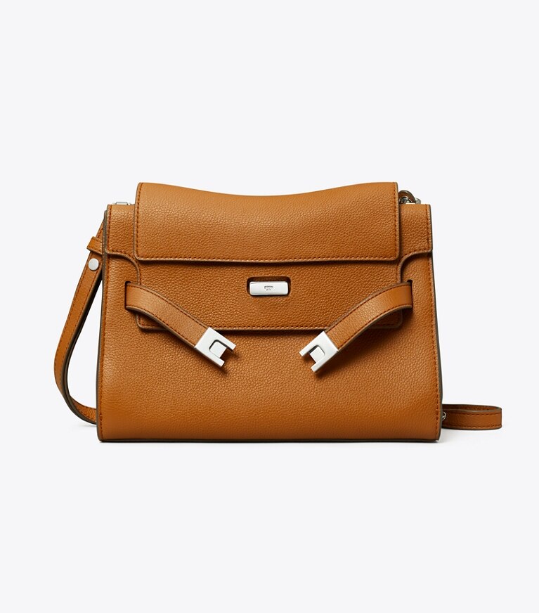 Tory Burch diseñador bolsos de hombro Bolso de hombro graneado Lee Radziwill en BOURBON frente