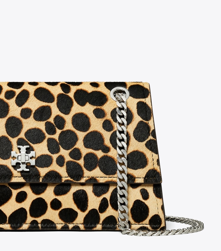 Tory Burch diseñador bolsos de hombro Bolso de hombro Kira con broche giratorio de pelo de ternera en Trench / Black detalle