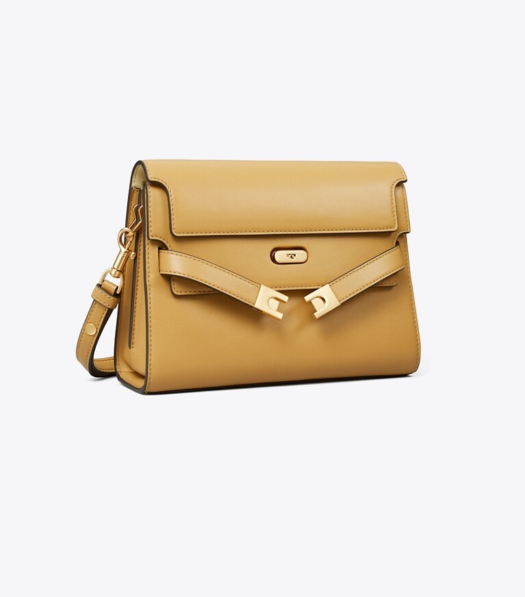 Tory Burch diseñador bolsos de hombro Bolso de hombro Lee Radziwill en Macadamia ángulo