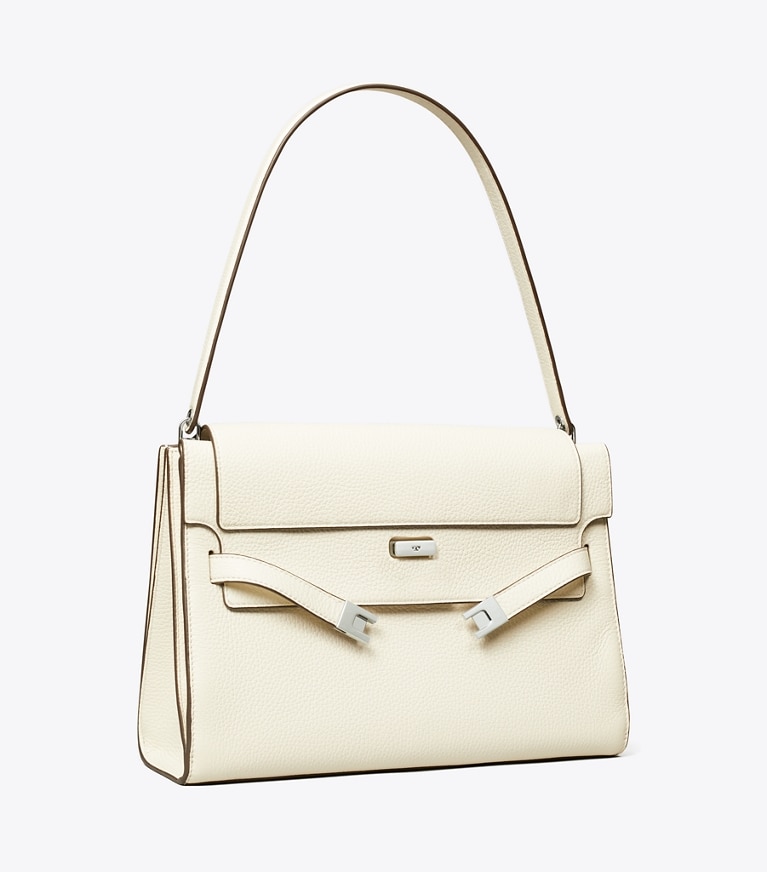 Tory Burch diseñador bolsos de hombro Bolso de hombro Lee Radziwill grande en Ivory ángulo