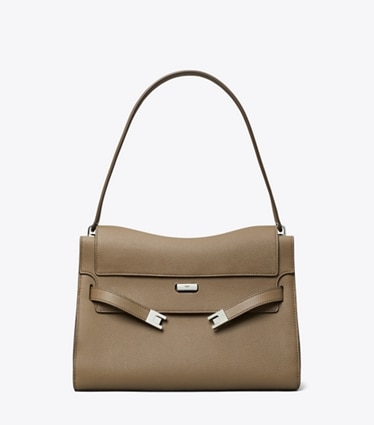 Tory Burch diseñador bolsos de hombro Bolso de hombro Lee Radziwill grande en Wild Mushroom frontal
