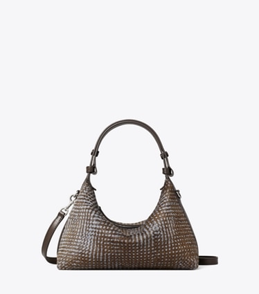 Tory Burch diseñador bolsos de hombro Bolso de hombro Mellow de pelo de ternera en Dusky Blue Multi frontal
