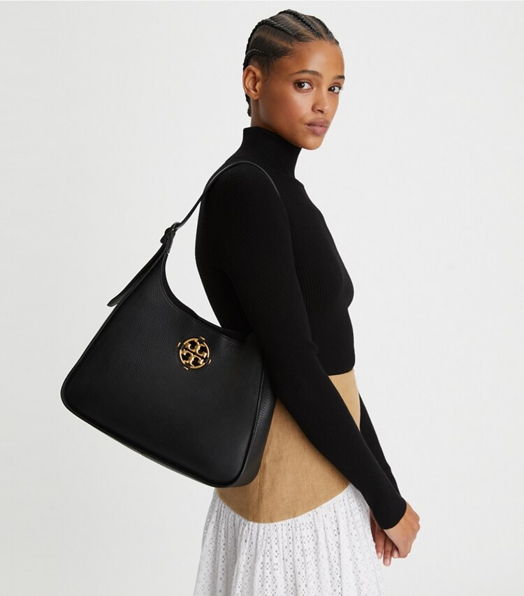 Tory Burch diseñador bolsos hobo Bolso de hombro Miller Classic en Black accesorio en modelo