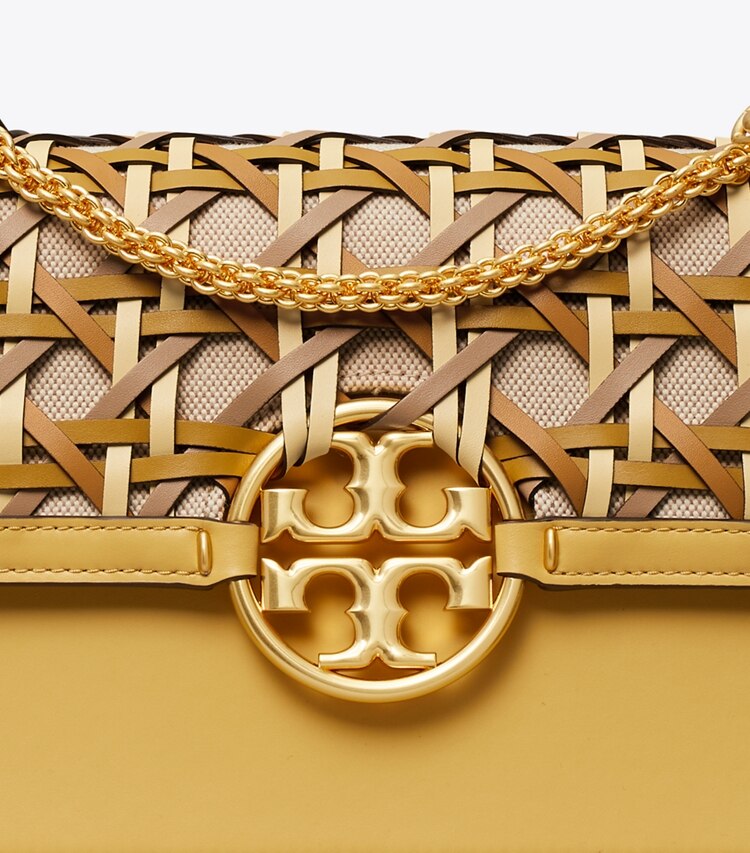 Tory Burch diseñador bolsos de hombro Bolso de hombro Miller con tejido trenzado en CORNBREAD detalle