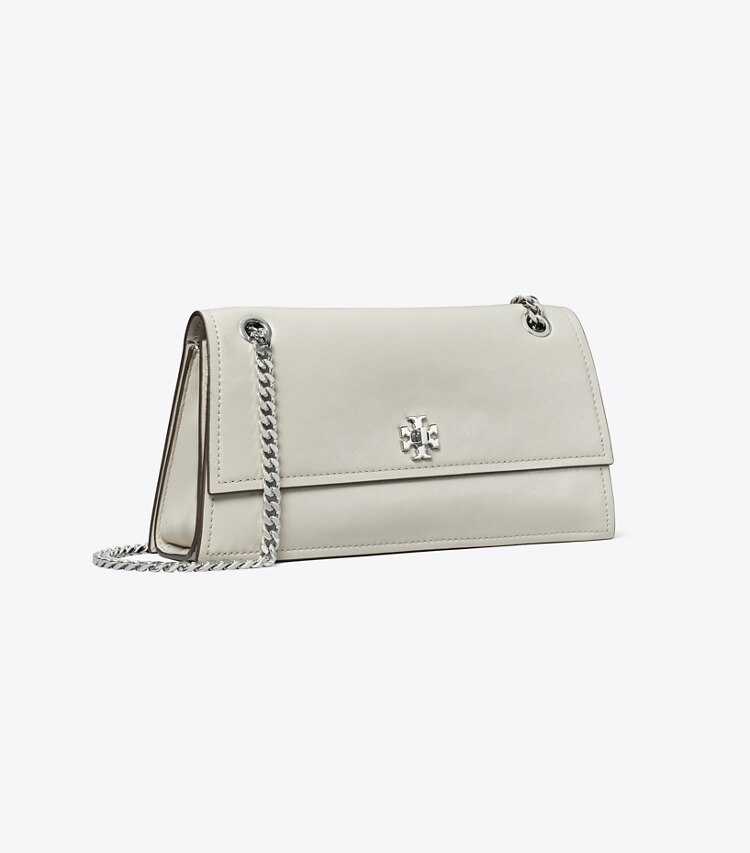 Tory Burch diseñador bolsos de hombro Bolso de hombro Mini Kira con broche giratorio en Dove Gray ángulo
