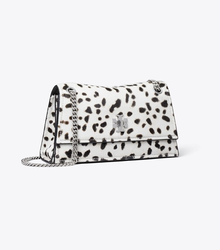 Tory Burch diseñador bolsos de hombro Bolso de hombro Mini Kira con broche giratorio de pelo de ternera en Cow Print ángulo
