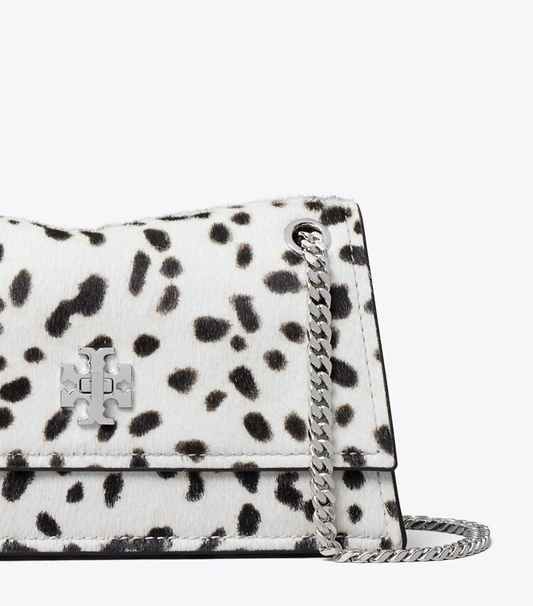 Tory Burch diseñador bolsos de hombro Bolso de hombro Mini Kira con broche giratorio de pelo de ternera en Cow Print detalle