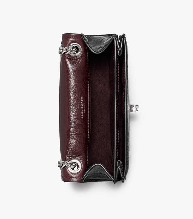 Tory Burch diseñador bolsos de hombro Bolso de hombro Mini Kira con broche giratorio en Black vista superior