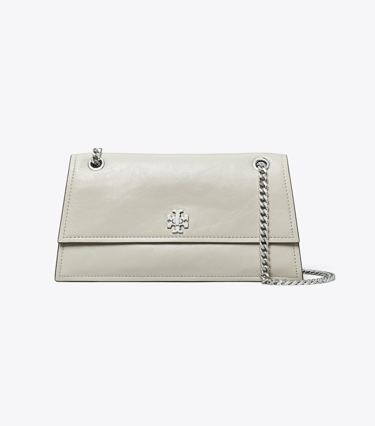 Tory Burch diseñador bolsos de hombro Bolso de hombro Mini Kira con cierre giratorio en Dove Gray frontal
