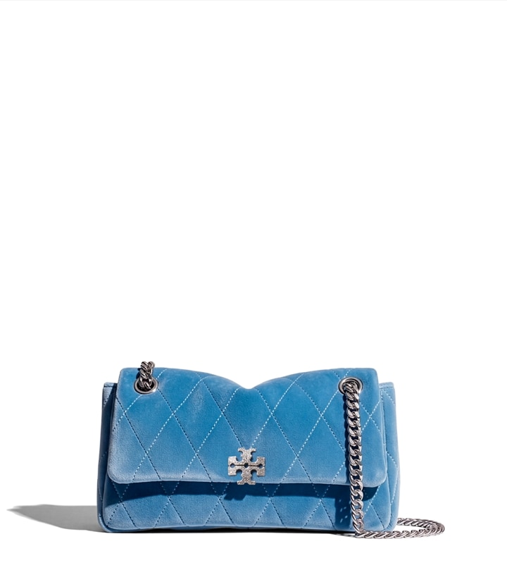 Bolso de hombro pequeño acolchado de terciopelo en pavé Charlie