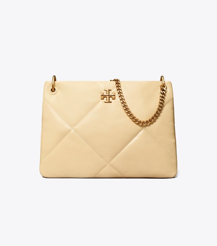 Tory Burch diseñador bolsos de hombro Bolso de hombro pequeño acolchado en forma de rombos Kira en Vanilla Soft Serve frente