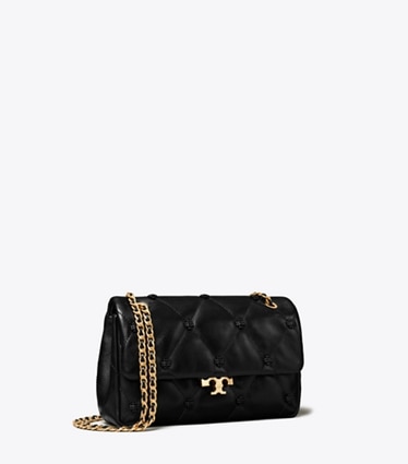 Tory Burch diseñador bolsos de hombro Bolso de hombro pequeño Bunny Knot en BLACK/GOLD ángulo