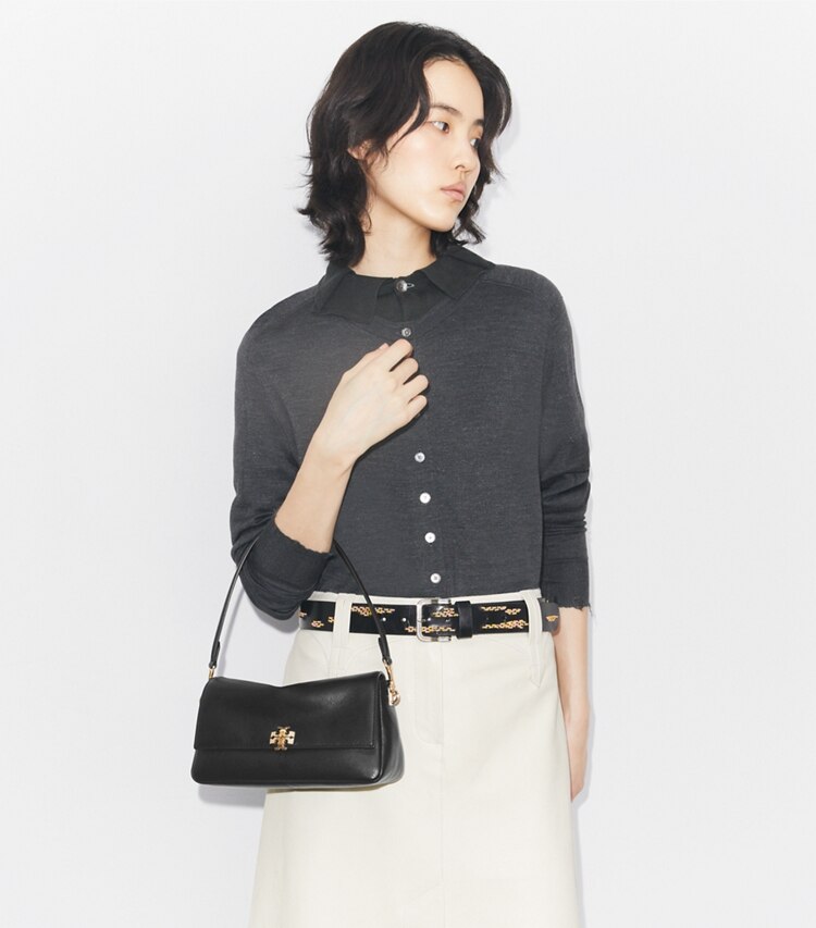 Tory Burch diseñador bolsos de hombro Bolso de hombro pequeño Charlie en Black accesorio en modelo