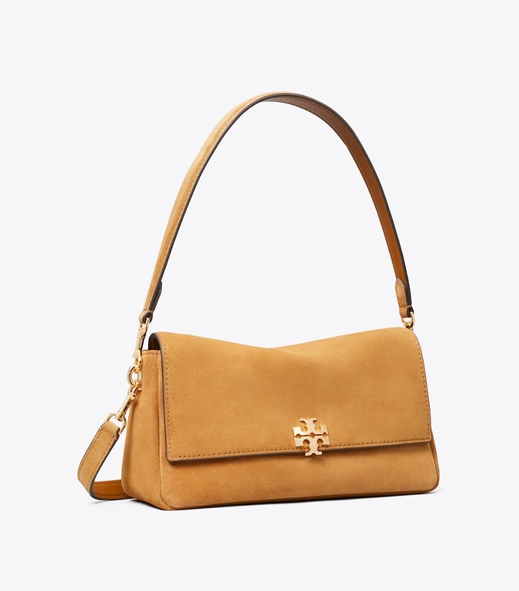 Tory Burch diseñador bolsos de hombro Bolso de hombro pequeño Charlie de gamuza en Toffee ángulo