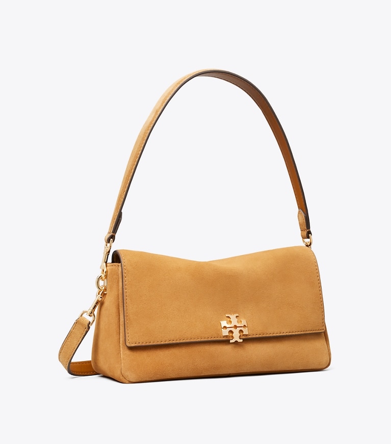 Tory Burch diseñador bolsos de hombro Bolso de hombro pequeño Charlie de gamuza en Toffee ángulo