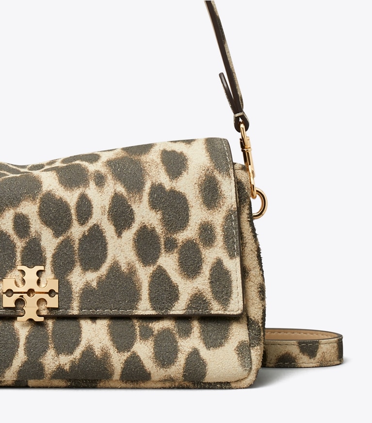 Tory Burch diseñador bolsos de hombro Bolso de hombro pequeño Charlie de gamuza en Cheetah Spots detalle