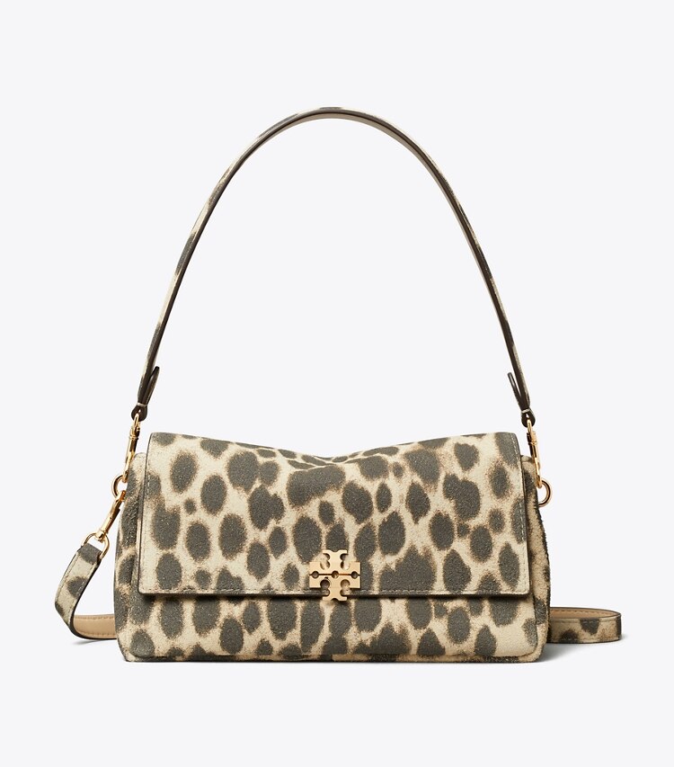 Tory Burch diseñador bolsos de hombro Bolso de hombro pequeño Charlie de gamuza en Cheetah Spots frente