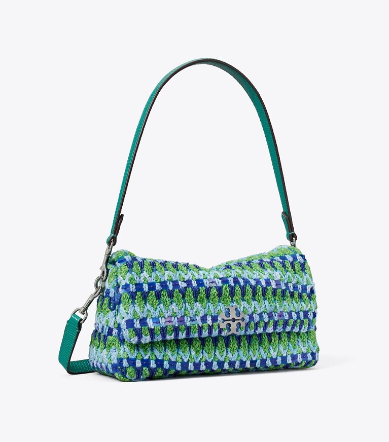 Tory Burch diseñador bolsos de hombro Bolso de hombro pequeño con cuentas Charlie en Blue Multi ángulo