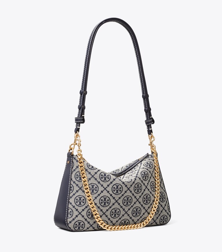 Tory Burch diseñador bolsos de hombro Bolso de hombro pequeño con monograma de T Perry en Tory Navy ángulo