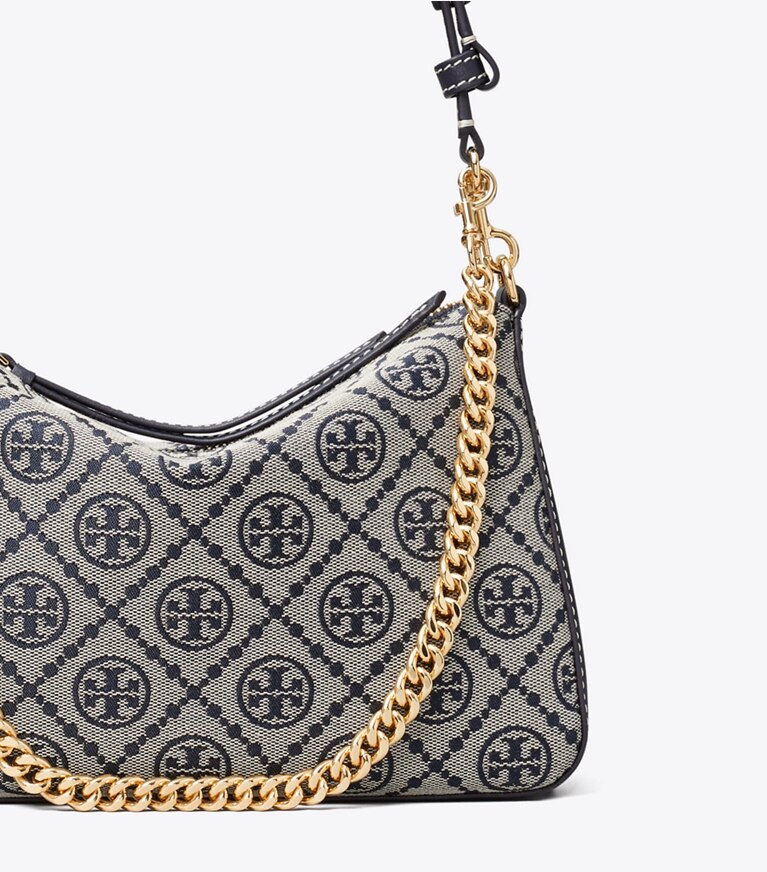 Tory Burch diseñador bolsos de hombro Bolso de hombro pequeño con monograma de T Perry en Tory Navy detalle