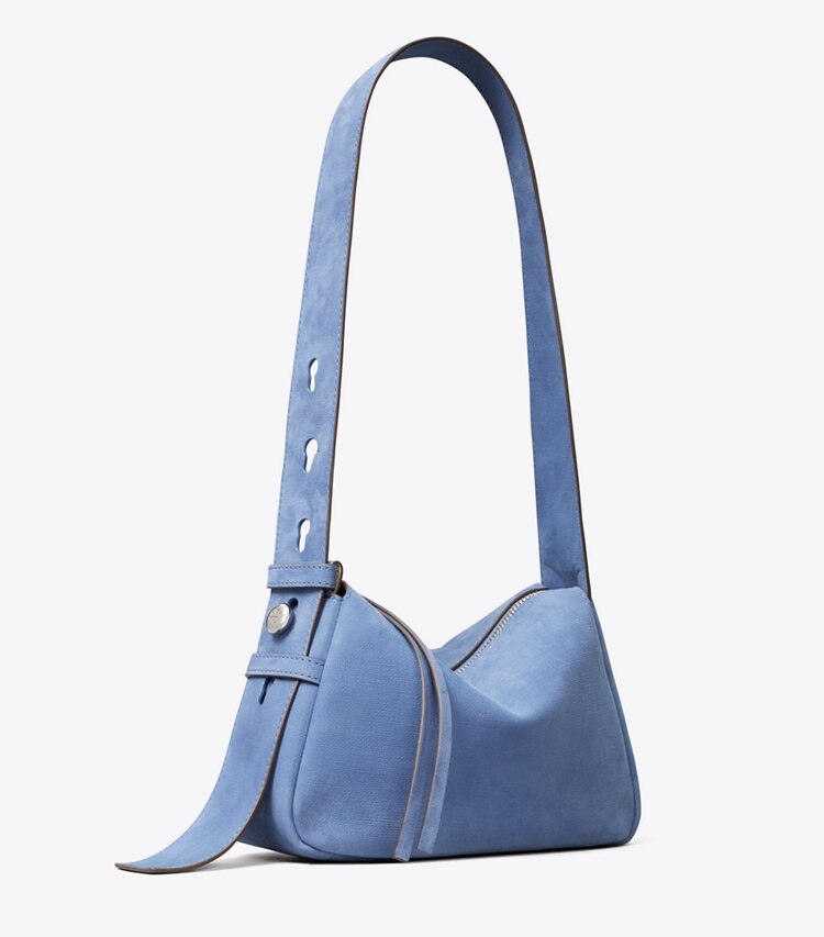 Tory Burch diseñador bolsos bandolera Bolso de hombro pequeño de nobuk Romy en Soft Blue ángulo