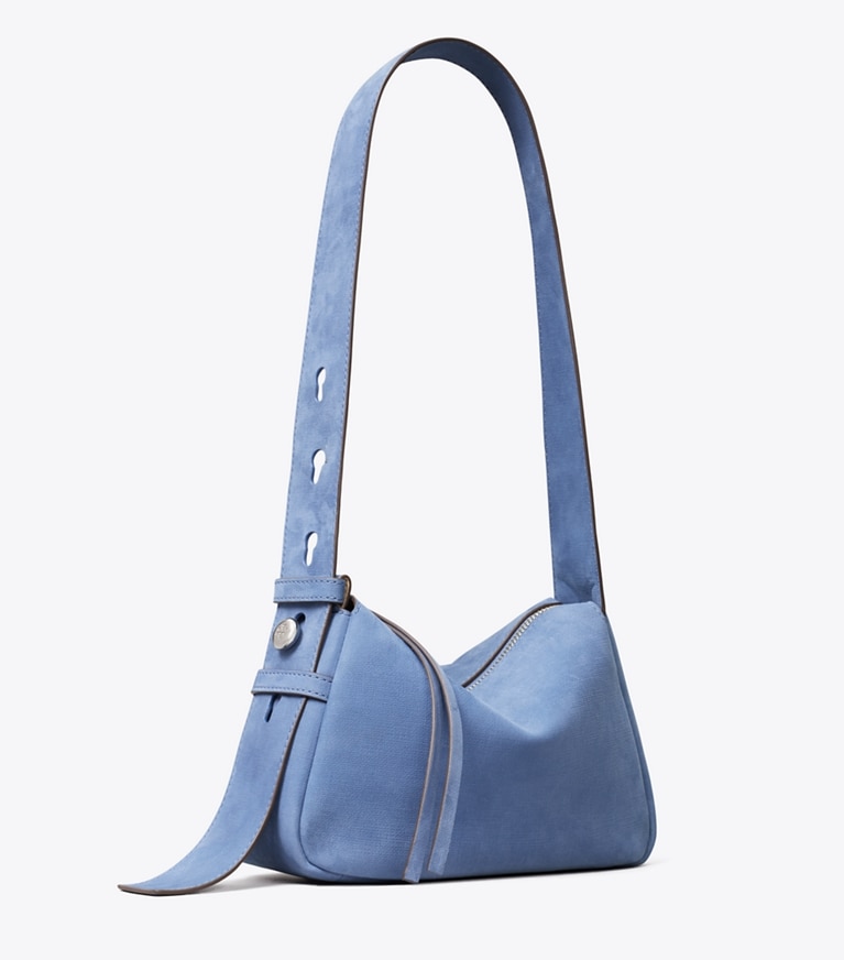 Tory Burch diseñador bolsos bandolera Bolso de hombro pequeño de nobuk Romy en Soft Blue ángulo