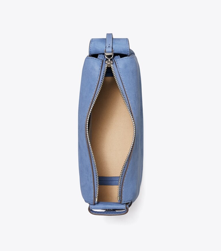 Tory Burch diseñador bolsos bandolera Bolso de hombro pequeño de nobuk Romy en Soft Blue vista superior